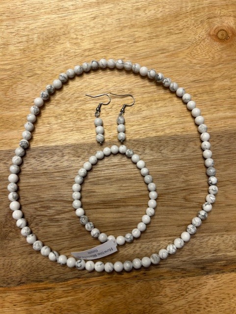 Boucle d'oreille Howlite