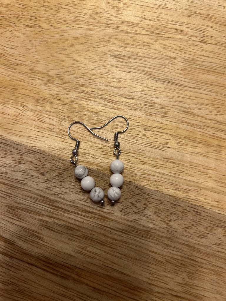 Boucle d'oreille Howlite