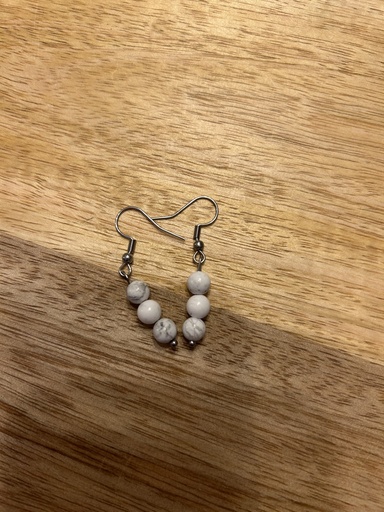 Boucle d'oreille Howlite