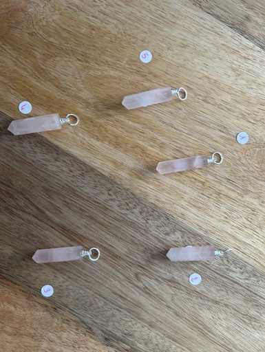 Pendentif Pointe Quartz Rose