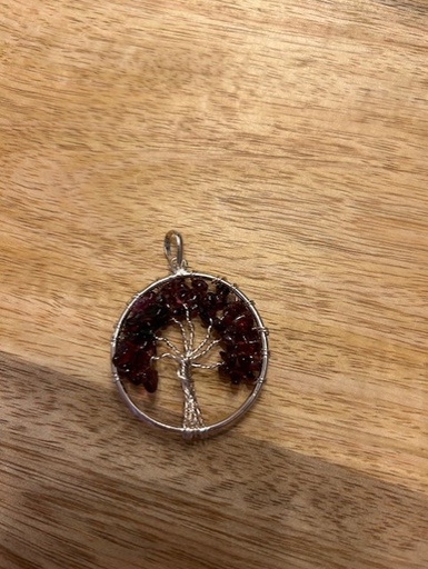 Pendentif Grenat Arbre de vie